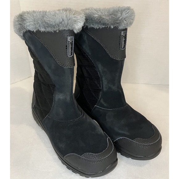 Columbia Women’s Size 7- Ice Maiden Slip III Black Pull On Winter Boots NEW - Picture 1 of 12